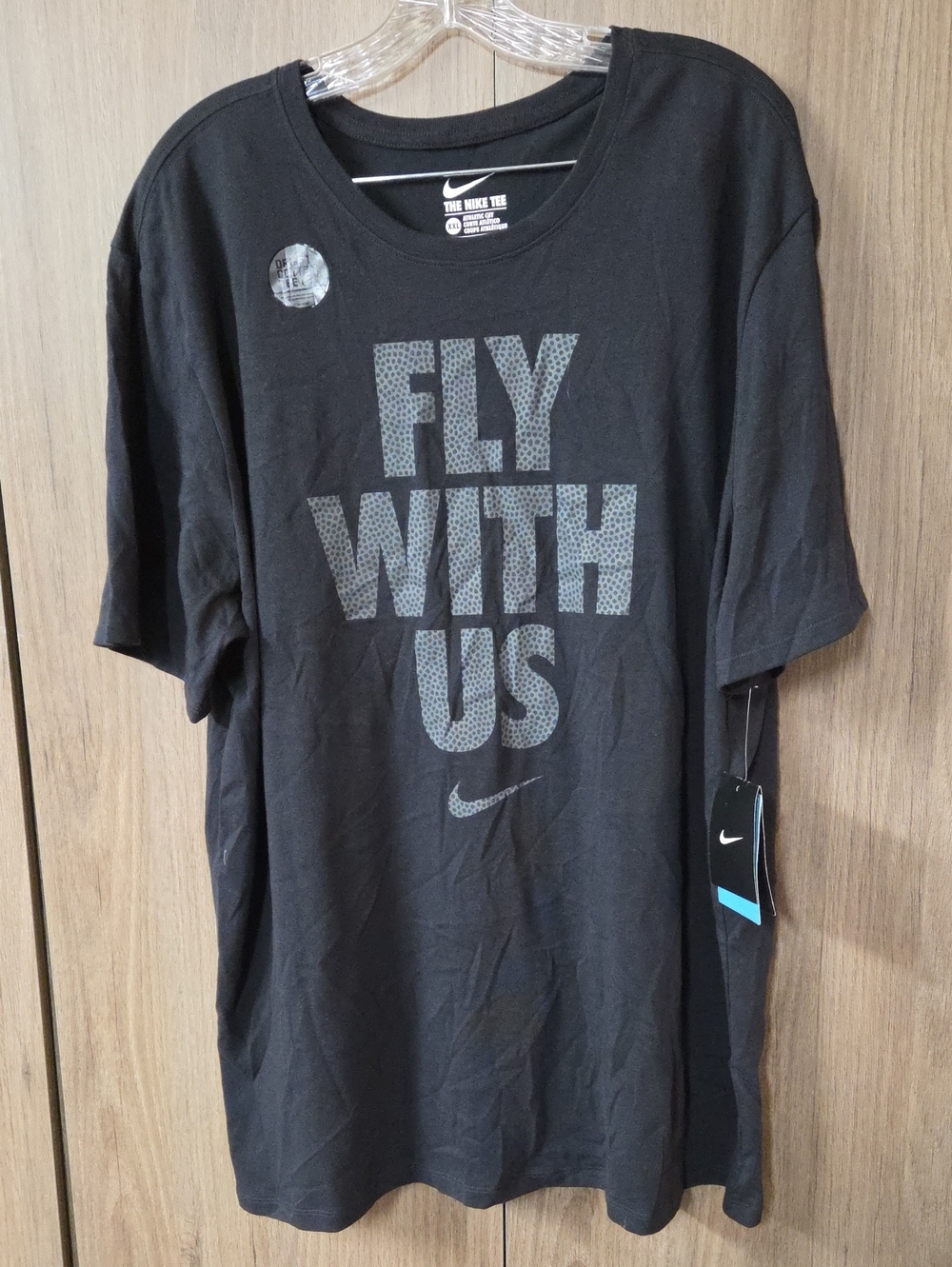 Nike Black 'Fly With Us' Short Sleeve Graphic Tee Sports Shirt
